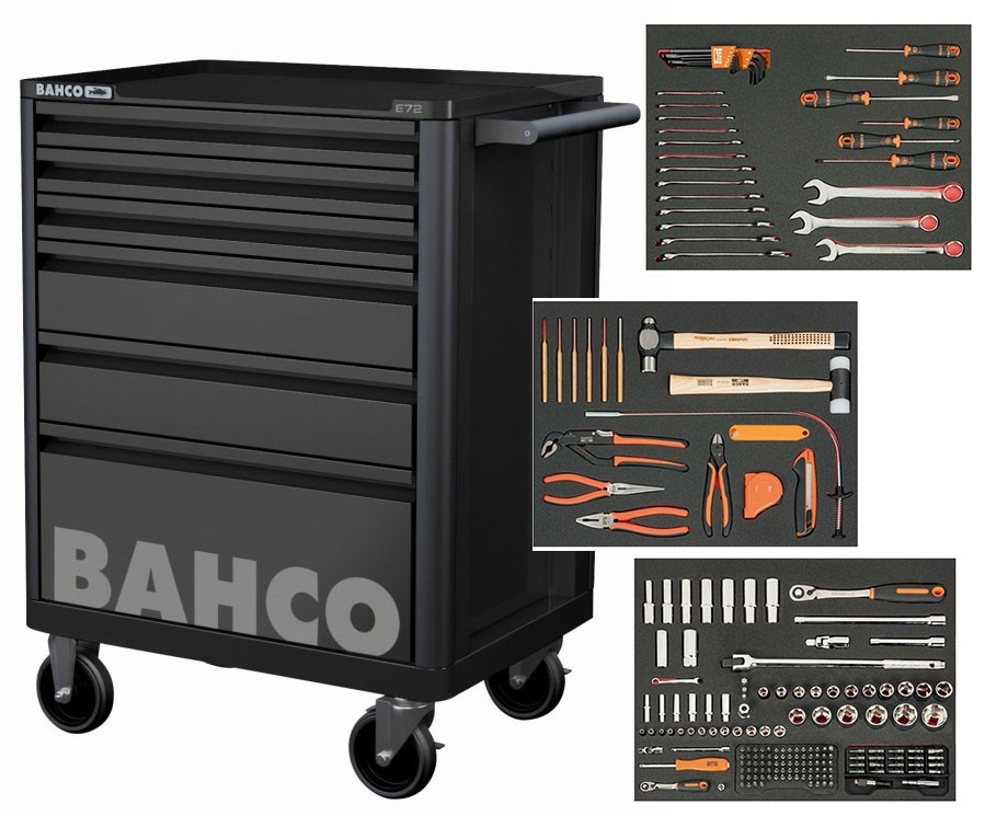 Bahco Werkstattwagen, schwarz, mit 6 Schubladen inklusive 214  