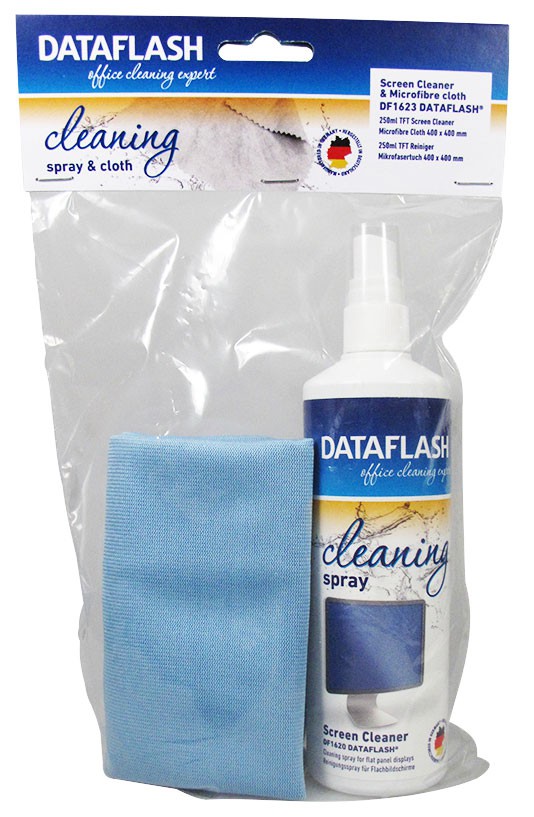 DATAFLASH DF1623 Spray & Mikrofasertuch für Bildschirme