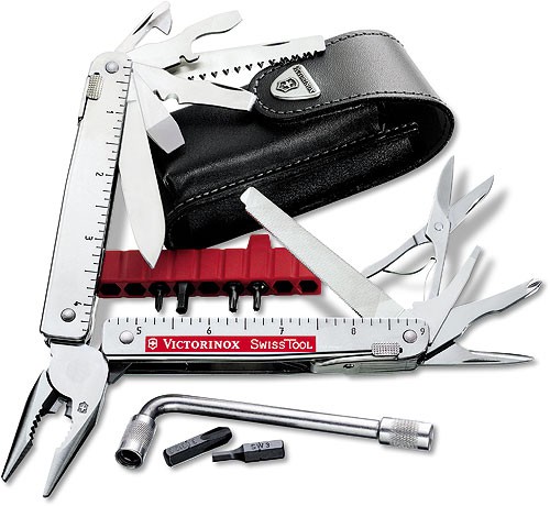 VICTORINOX Multitool SwissTool X Plus, 37 Funktionen, 115 mm, mit Lederholster