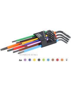  Multicolour Winkelschraubendreher-Satz für Innensechskantschrauben, 9 tlg C1997LM/9P