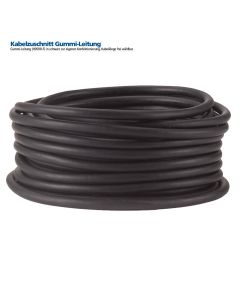 Kabelzuschnitt Gummi-Leitung (H05RR-F) in schwarz 3G1,5