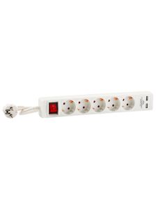 3-fach Steckdosenleiste mit 2 USB-Steckerplätzen