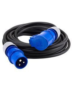 HEDI 10 Meter CEE Camping-Verlängerungsleitung mit Neopren-Gummi-Leitung (H07RN-F) in schwarz 3G2,5